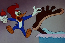 Screenshots from the 1955 Walter Lantz cartoon Bedtime Bedlam