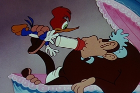Screenshots from the 1955 Walter Lantz cartoon Bedtime Bedlam