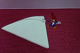 Screenshots from the 1955 Walter Lantz cartoon Bedtime Bedlam