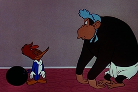 Screenshots from the 1955 Walter Lantz cartoon Bedtime Bedlam