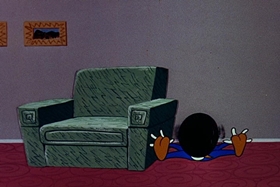 Screenshots from the 1955 Walter Lantz cartoon Bedtime Bedlam