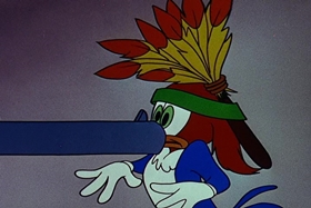 Screenshots from the 1955 Walter Lantz cartoon Bedtime Bedlam