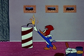 Screenshots from the 1955 Walter Lantz cartoon Bedtime Bedlam