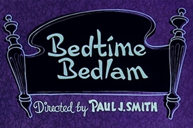 Screenshots from the 1955 Walter Lantz cartoon Bedtime Bedlam