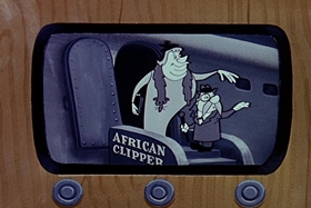 Screenshots from the 1955 Walter Lantz cartoon Bedtime Bedlam