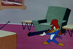 Screenshots from the 1955 Walter Lantz cartoon Bedtime Bedlam