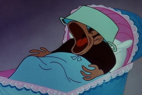 Screenshots from the 1955 Walter Lantz cartoon Bedtime Bedlam