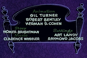 Screenshots from the 1955 Walter Lantz cartoon Bedtime Bedlam