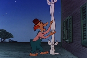 Screenshots from the 1955 Walter Lantz cartoon Paw