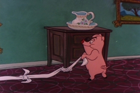 Screenshots from the 1955 Walter Lantz cartoon Paw