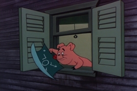 Screenshots from the 1955 Walter Lantz cartoon Paw