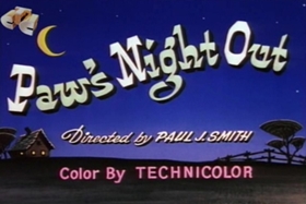 Screenshots from the 1955 Walter Lantz cartoon Paw