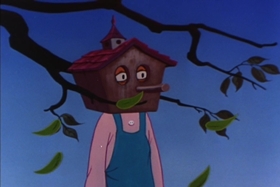 Screenshots from the 1955 Walter Lantz cartoon Paw