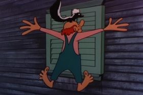 Screenshots from the 1955 Walter Lantz cartoon Paw