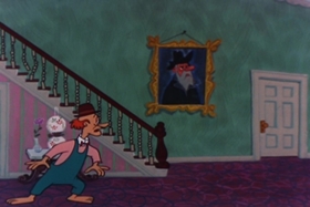 Screenshots from the 1955 Walter Lantz cartoon Paw