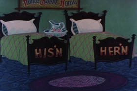 Screenshots from the 1955 Walter Lantz cartoon Paw