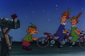 Screenshots from the 1955 Walter Lantz cartoon Paw