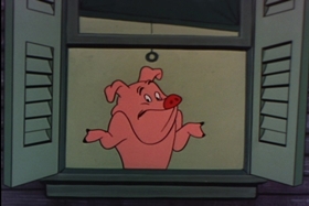 Screenshots from the 1955 Walter Lantz cartoon Paw