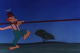 Screenshots from the 1955 Walter Lantz cartoon Paw