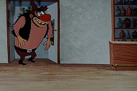 Screenshots from the 1955 Walter Lantz cartoon Square Shootin