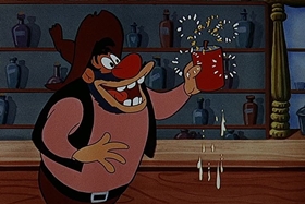 Screenshots from the 1955 Walter Lantz cartoon Square Shootin