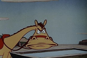 Screenshots from the 1955 Walter Lantz cartoon Square Shootin