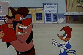 Screenshots from the 1955 Walter Lantz cartoon Square Shootin