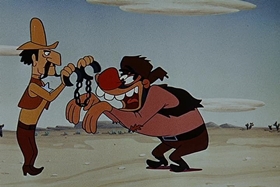 Screenshots from the 1955 Walter Lantz cartoon Square Shootin