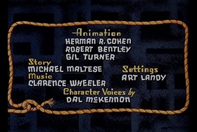 Screenshots from the 1955 Walter Lantz cartoon Square Shootin