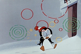 Screenshots from the 1955 Walter Lantz cartoon Hot and Cold Penguin
