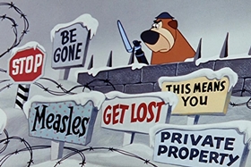 Screenshots from the 1955 Walter Lantz cartoon Hot and Cold Penguin