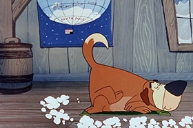 Screenshots from the 1955 Walter Lantz cartoon Hot and Cold Penguin