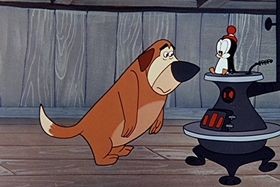 Screenshots from the 1955 Walter Lantz cartoon Hot and Cold Penguin