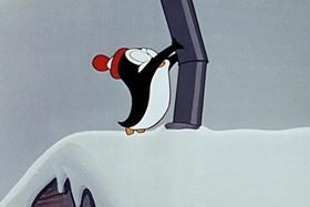 Screenshots from the 1955 Walter Lantz cartoon Hot and Cold Penguin