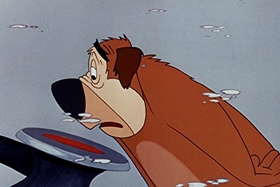 Screenshots from the 1955 Walter Lantz cartoon Hot and Cold Penguin