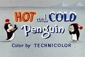 Screenshots from the 1955 Walter Lantz cartoon Hot and Cold Penguin