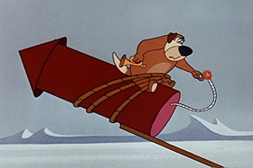 Screenshots from the 1955 Walter Lantz cartoon Hot and Cold Penguin