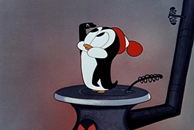 Screenshots from the 1955 Walter Lantz cartoon Hot and Cold Penguin
