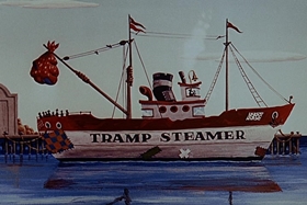 Screenshots from the 1955 Walter Lantz cartoon Bunco Busters