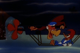 Screenshots from the 1955 Walter Lantz cartoon Bunco Busters