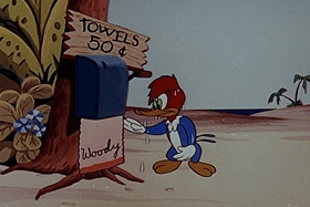 Screenshots from the 1955 Walter Lantz cartoon Bunco Busters