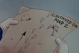 Screenshots from the 1955 Walter Lantz cartoon Bunco Busters