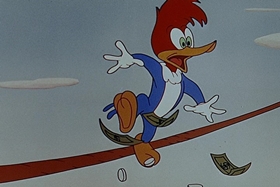 Screenshots from the 1955 Walter Lantz cartoon Bunco Busters