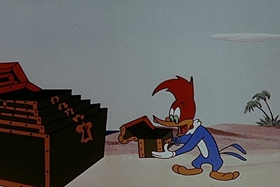 Screenshots from the 1955 Walter Lantz cartoon Bunco Busters