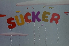 Screenshots from the 1955 Walter Lantz cartoon Bunco Busters