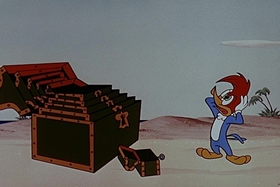 Screenshots from the 1955 Walter Lantz cartoon Bunco Busters