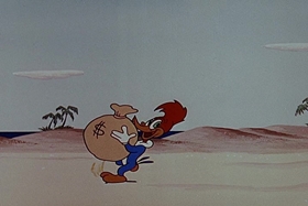 Screenshots from the 1955 Walter Lantz cartoon Bunco Busters