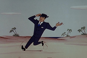 Screenshots from the 1955 Walter Lantz cartoon Bunco Busters