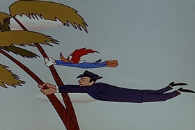 Screenshots from the 1955 Walter Lantz cartoon Bunco Busters