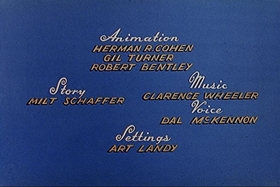 Screenshots from the 1955 Walter Lantz cartoon Bunco Busters